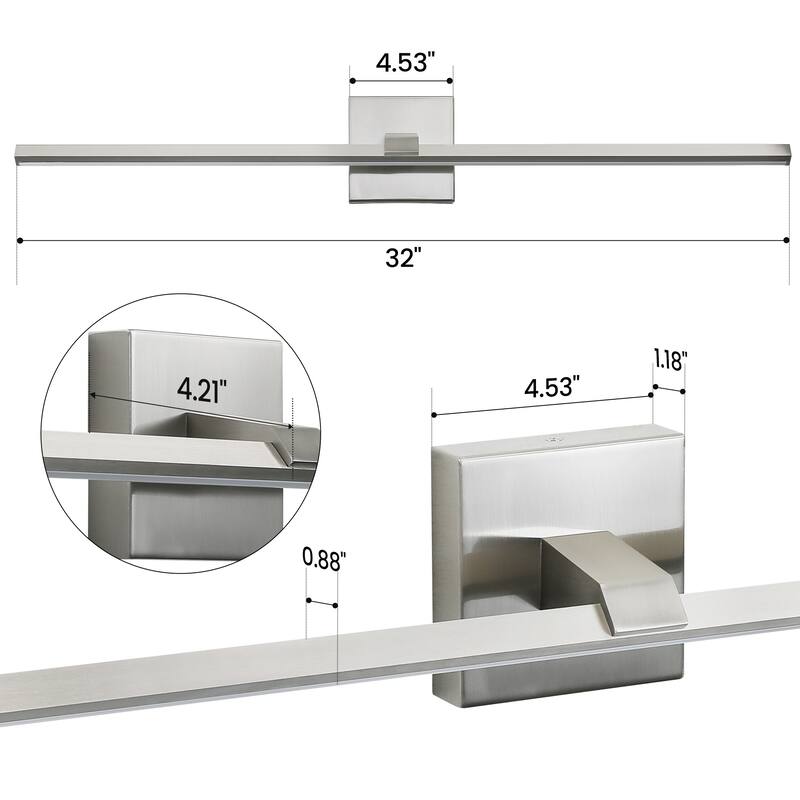 Modern Vanity Lighting Fixtures 24/32/39'' Bathroom Vanity Lights Over Mirror Wall Sconce for Bathroom