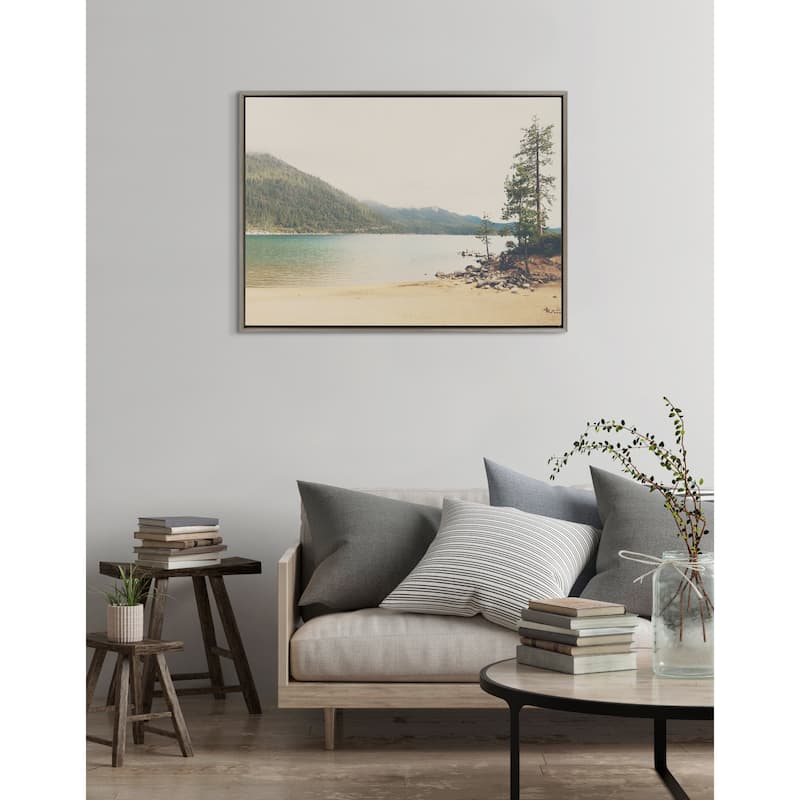 Kate and Laurel Sylvie Lake Tahoe Harbor Framed Canvas by Laura Evans
