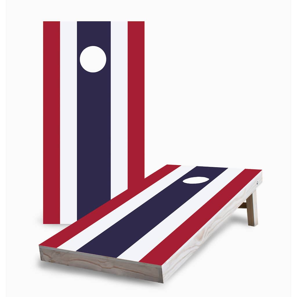 Thai Flag Corn Hole Board Set w Case & Lights