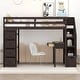 preview thumbnail 1 of 55, Multifunctional Design Loft Bed with Desk, Storage Stairs and Shelves, Efficient space, Twin Size Espresso