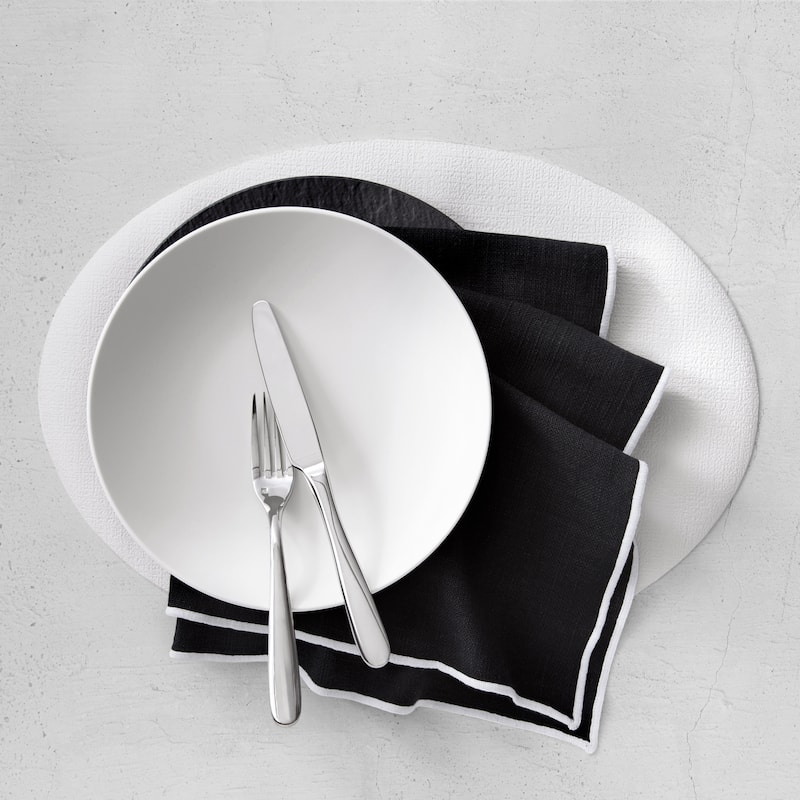 Villeroy and Boch Manufacture Rock Merrow Stitch Cotton Napkin, Set of 4