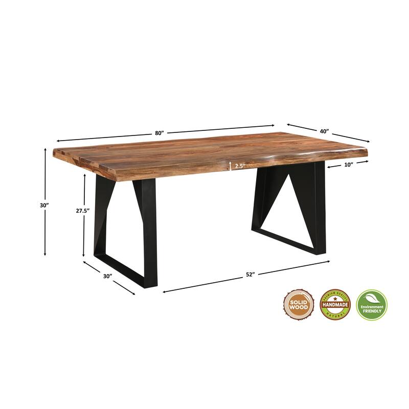Sienna 80-inch Wave Edge Dining Table
