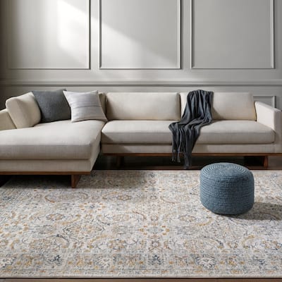 Livabliss Beckham Vintage Damask Medallion Area Rug