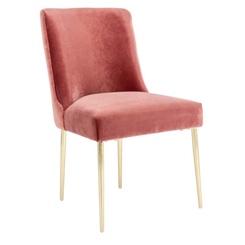 SAFAVIEH Couture Melonie Velvet Accent Chair - Mustard / Brass - 28"x23"x35.3" - 28" W x 23" D x 35" H - 28Wx23Dx35H