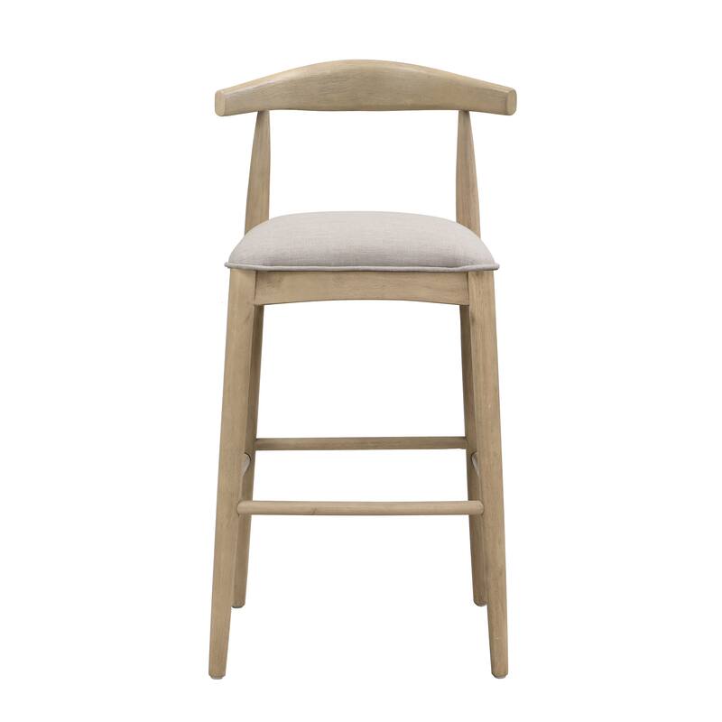 Christopher Knight Home - Tracy Modern Upholstered Bar Stool Set of 2 with Open Back in Pebble Fabric