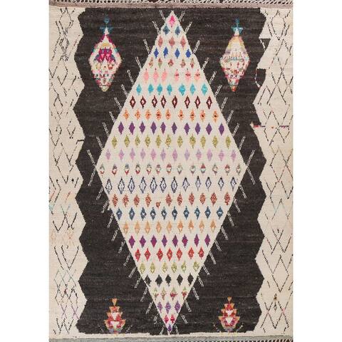 Tribal Oriental Moroccan Wool Area Rug Hand-knotted Geometric Carpet - 8'3" x 10'8"