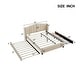 preview thumbnail 7 of 12, Upholstered Platform Bed w/ Wingback Headboard, 1 Twin Trundle & 2 Drawers, Linen Fabric, Queen Size, Beige