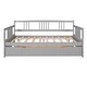 preview thumbnail 26 of 31, Multifunctional Design Wood Daybed Bed with Backrest and Twin Size Trundle, Full Size