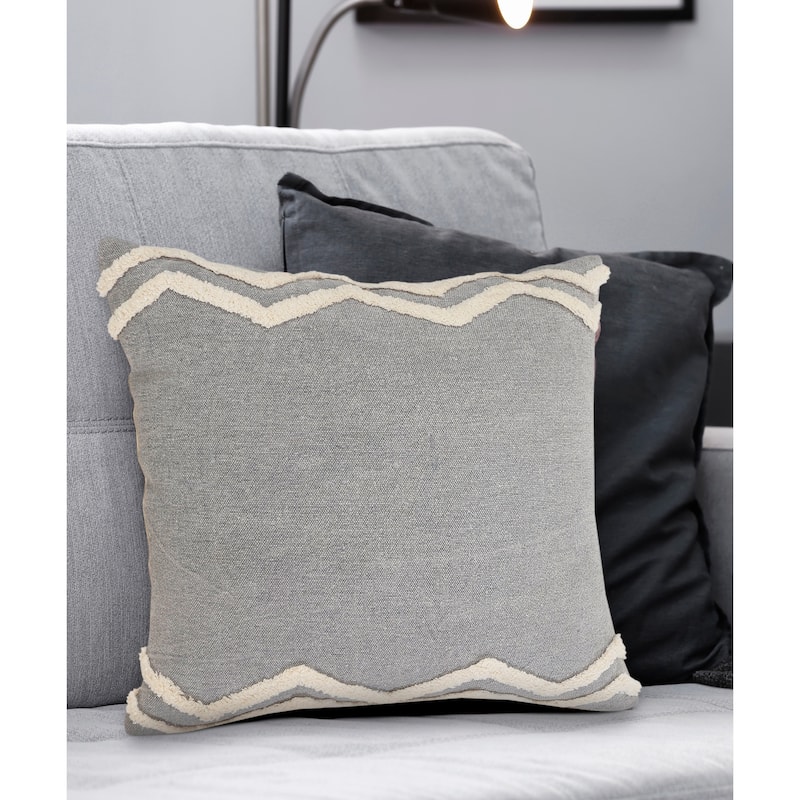 Sevita Soft Chevron Bordered Throw Pillow, Single or Set of 2 - 20" x 20" - Single - Accent