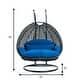 preview thumbnail 9 of 7, LeisureMod 2-Person Double Egg Swing Chair - Charcoal Wicker with Metal Stand & Plush Cushions - Modern Outdoor Patio Lounger