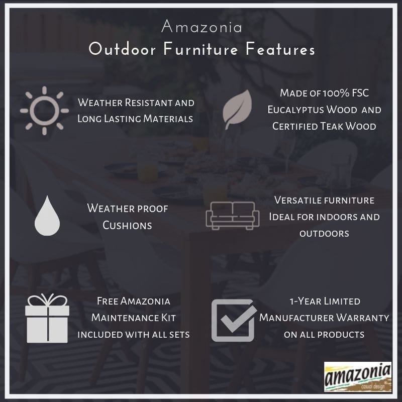 Amazonia Valerie 11pc FSC Certified Wood Outdoor Patio Dining Set - 11 Piece