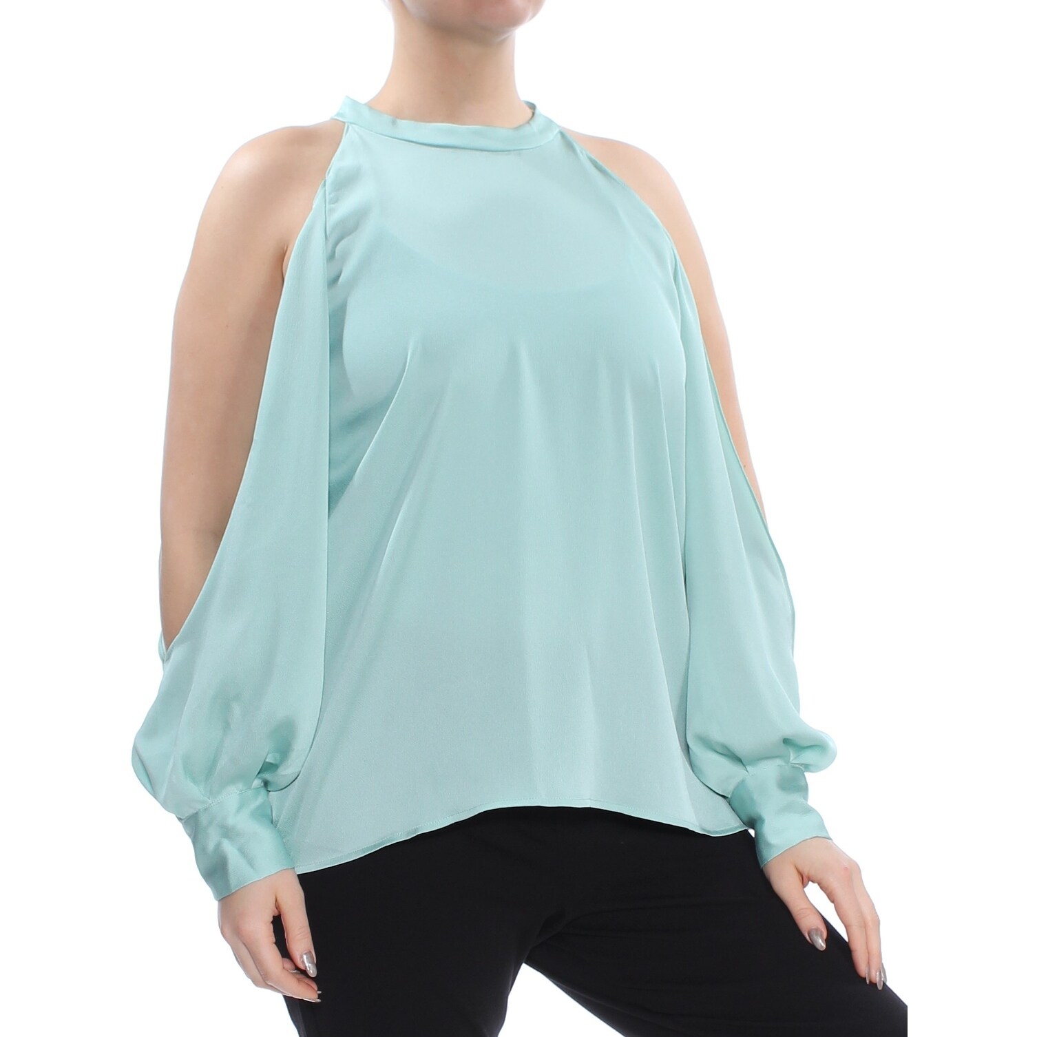 1.State Cold-Shoulder Blouson-Sleve Blouse