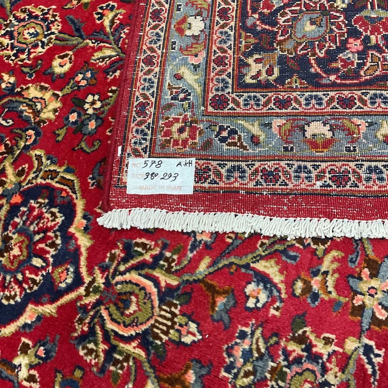 HERAT ORIENTAL Handmade Mashad Wool Rug - 9'7" x 12'6"