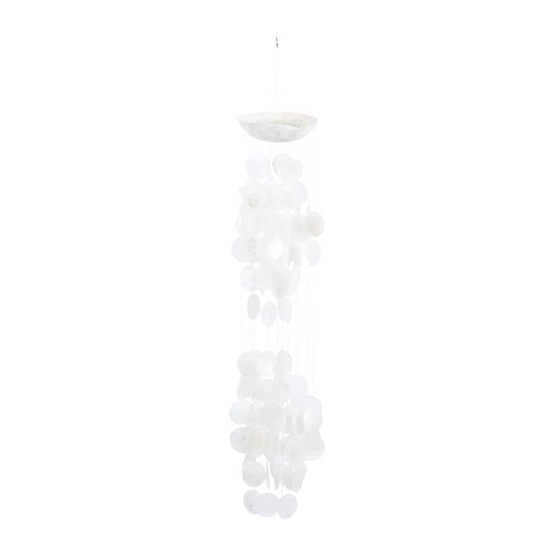 Capiz Shell Waterfall Windchime - White, Purple, Blue - Roche River Decor