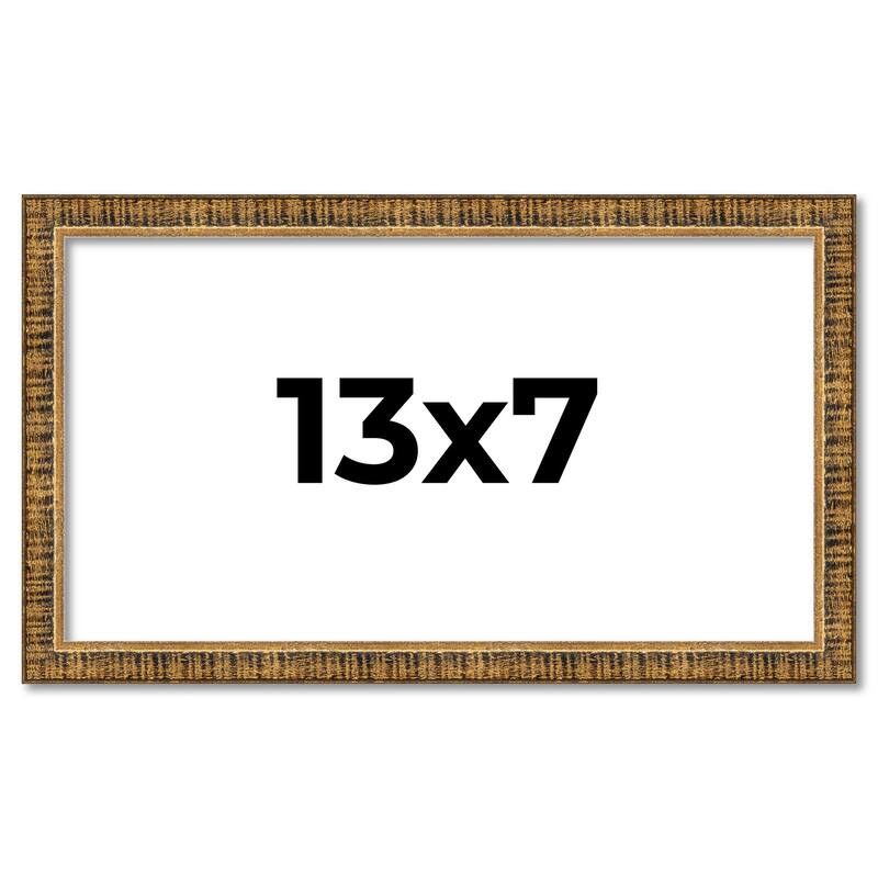 13x7 Frame Gold Solid Wood Picture Frame - Complete Modern Photo Frame