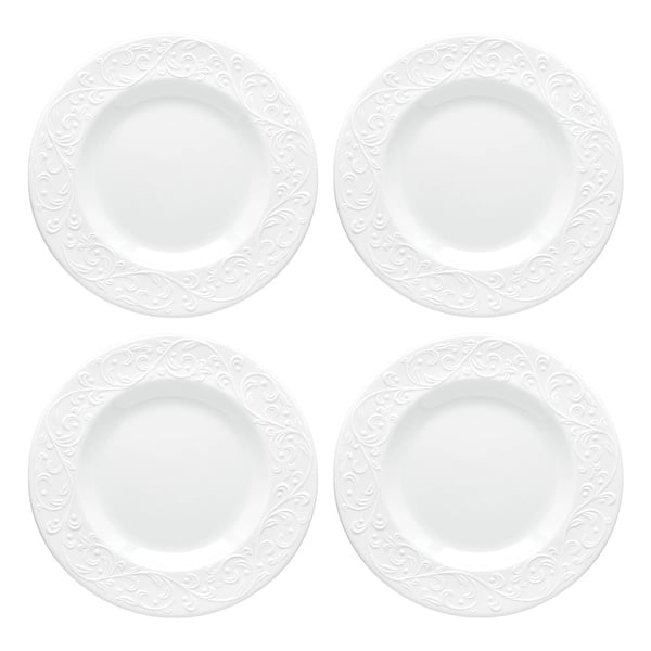 Lenox Opal Innocence Carved 4-Piece Accent Plate Set White