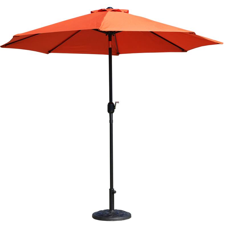 Davee Furniture 9 Ft Orange Patio Umbrella with Base Included