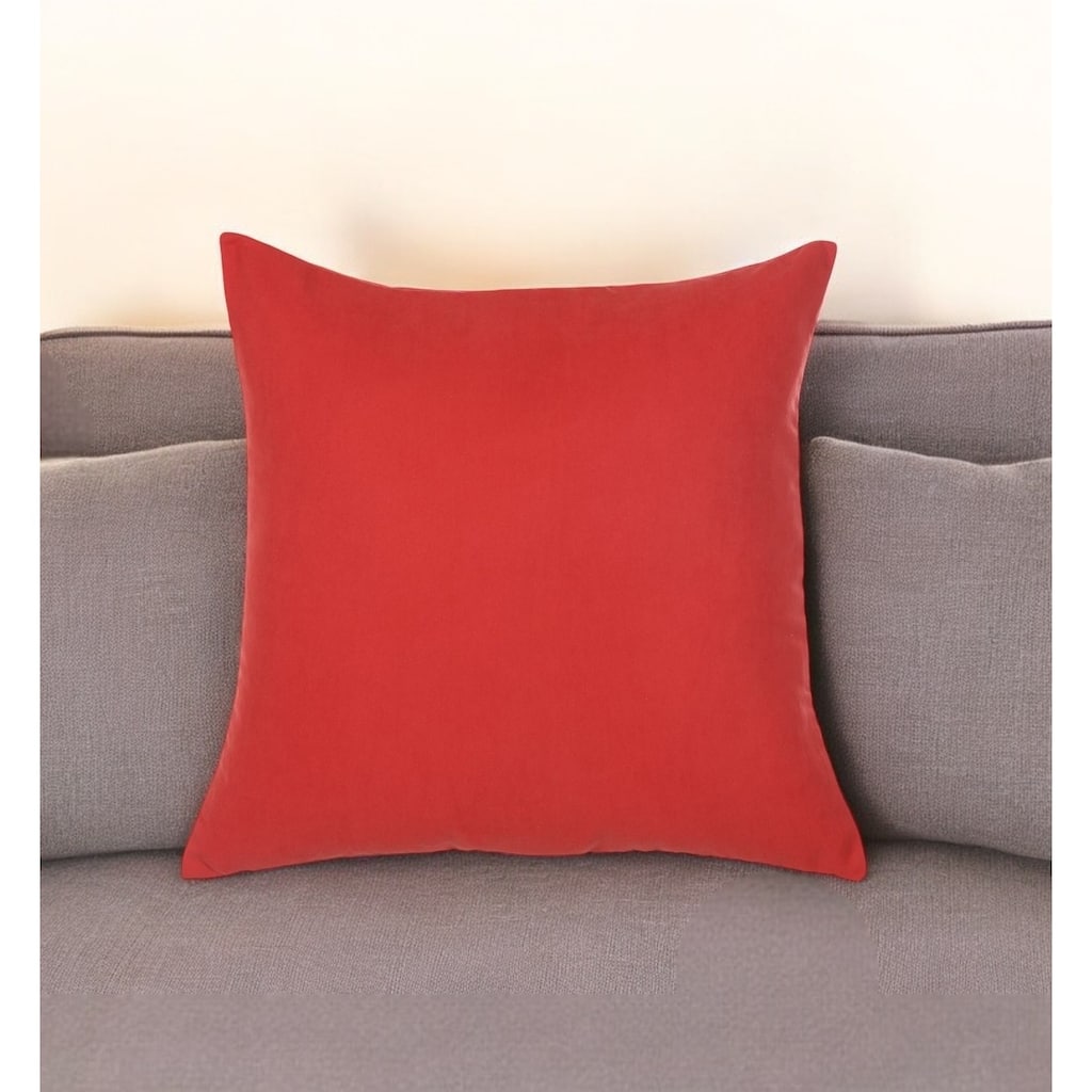 HomeRoots 18" Red and Gold Fabrc Throw Pillow Cover