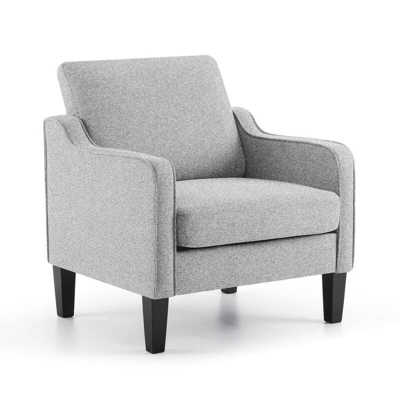 VINGLI Mid Century Modern Fabric Accent Chair - Grayish beige