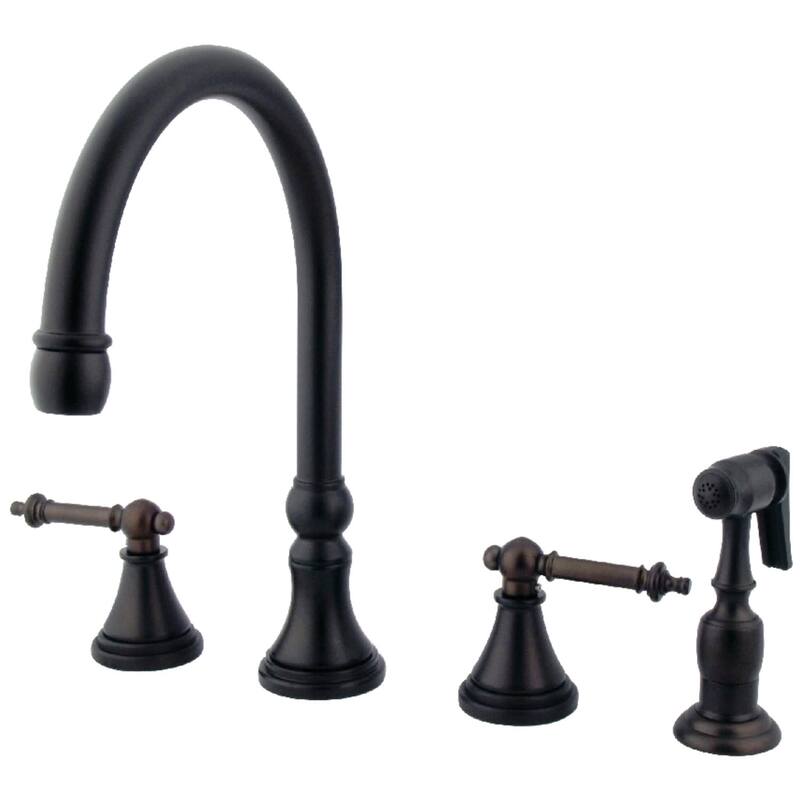 Kingston Brass Templeton Widespread Kitchen Faucet with Metal Lever