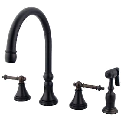 Kingston Brass Templeton Widespread Kitchen Faucet with Metal Lever