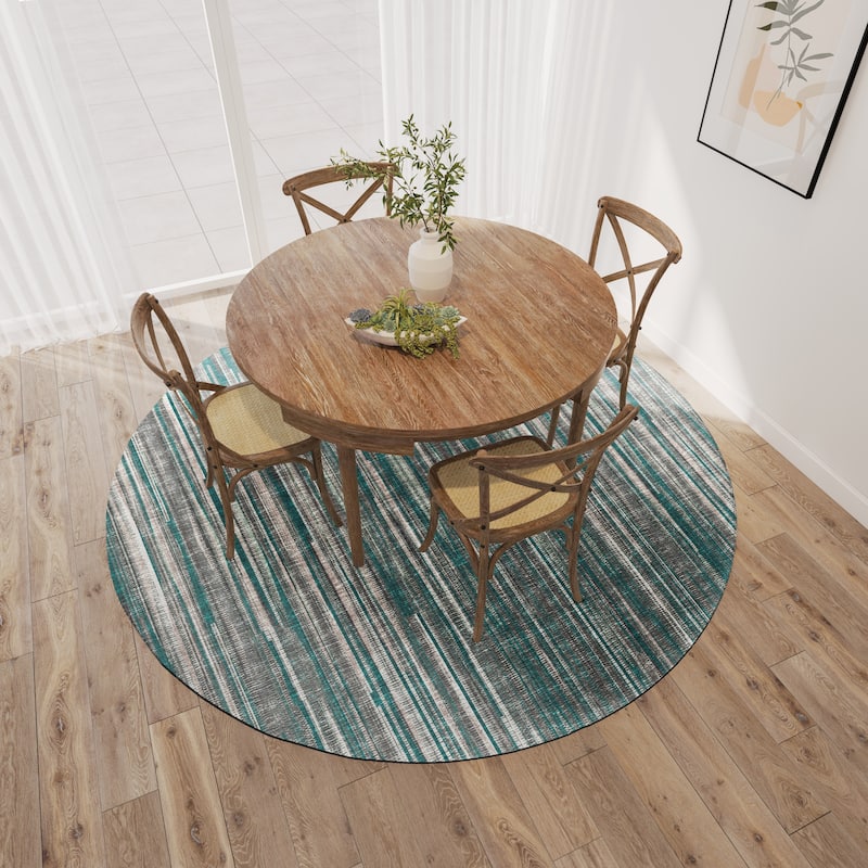 Indoor/Outdoor Waverly Modern Stripes Washable Rug
