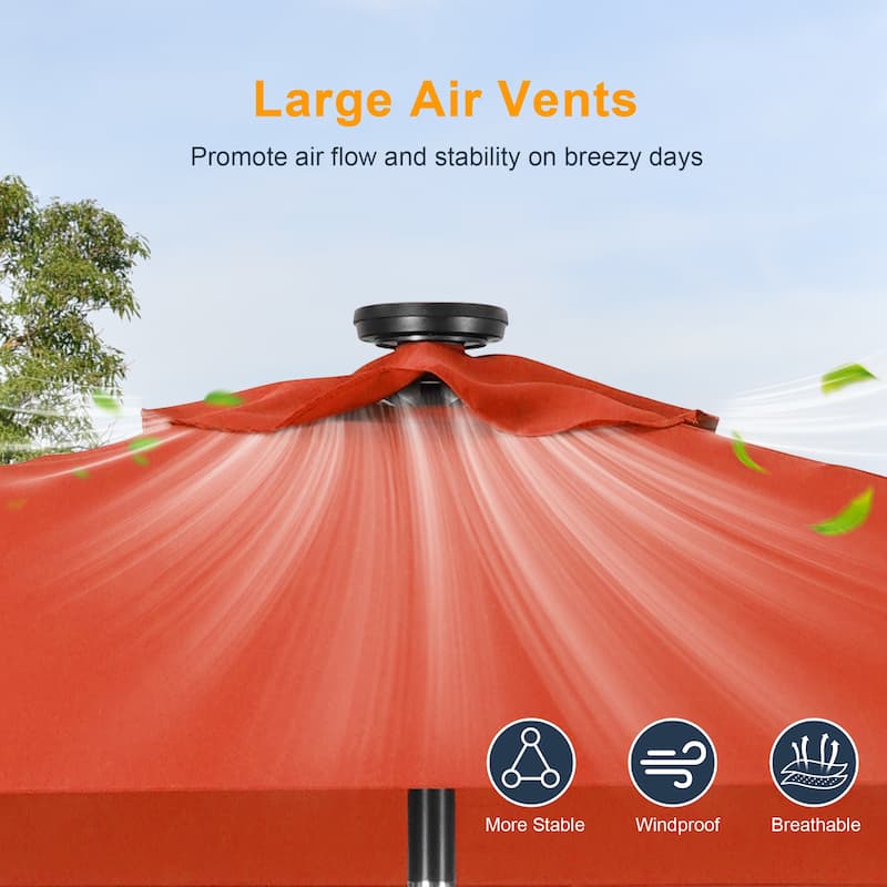 LIVOOSUN 6.5×6.5FT LED Square Patio Umbrella with UPF50+, Tilt Function, and Wind-Resistant Design——Experience Outdoor Comfort