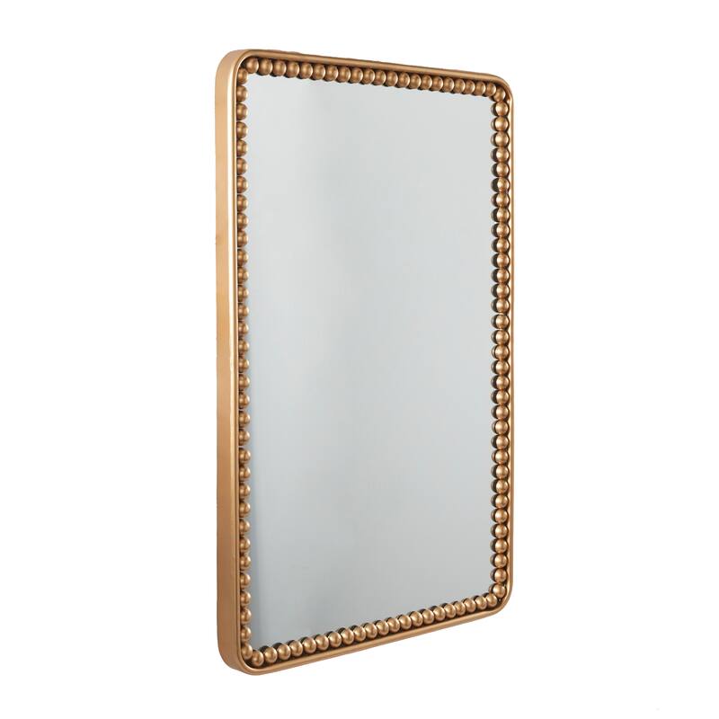 CosmoLiving by Cosmopolitan Metal Wall Mirror with Beaded Detailing - Dark Gray, Gold, Silver