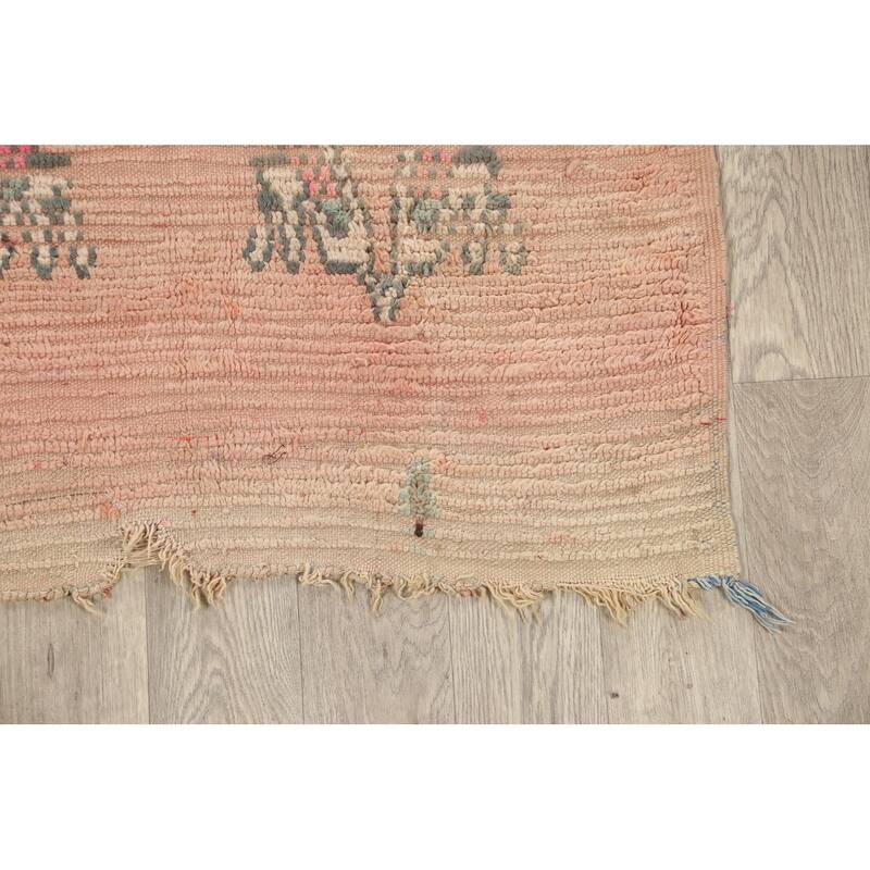Clearance Antique Tribal Moroccan Oriental Runner Rug Wool Handmade - 3'5" x 9'4"
