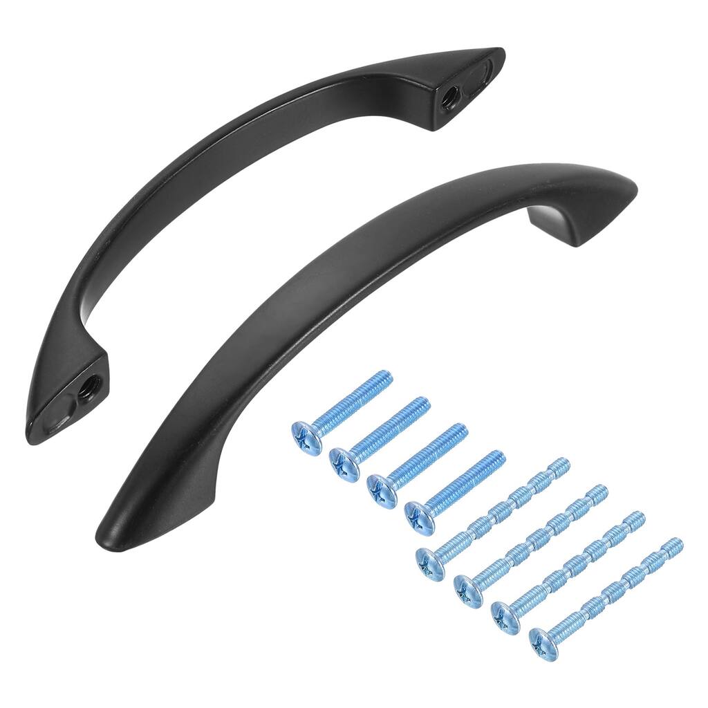 Kitchen Cabinet Handles, 3" - Zinc Alloy Drawer Pulls with Screws - Black