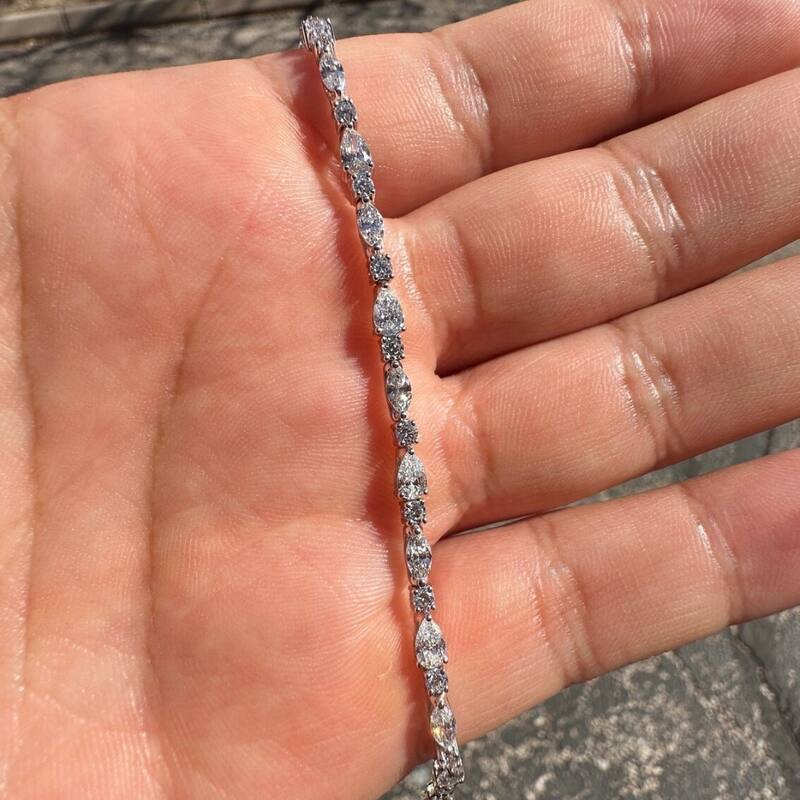 4.10Ct Multi-Stone Diamond 7" Tennis Bracelet Gold Lab Grown