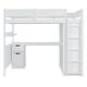 preview thumbnail 3 of 16, White Full Size Wooden Loft Bed with Wardrobe, Desk, Drawers, Shelves for Bedroom