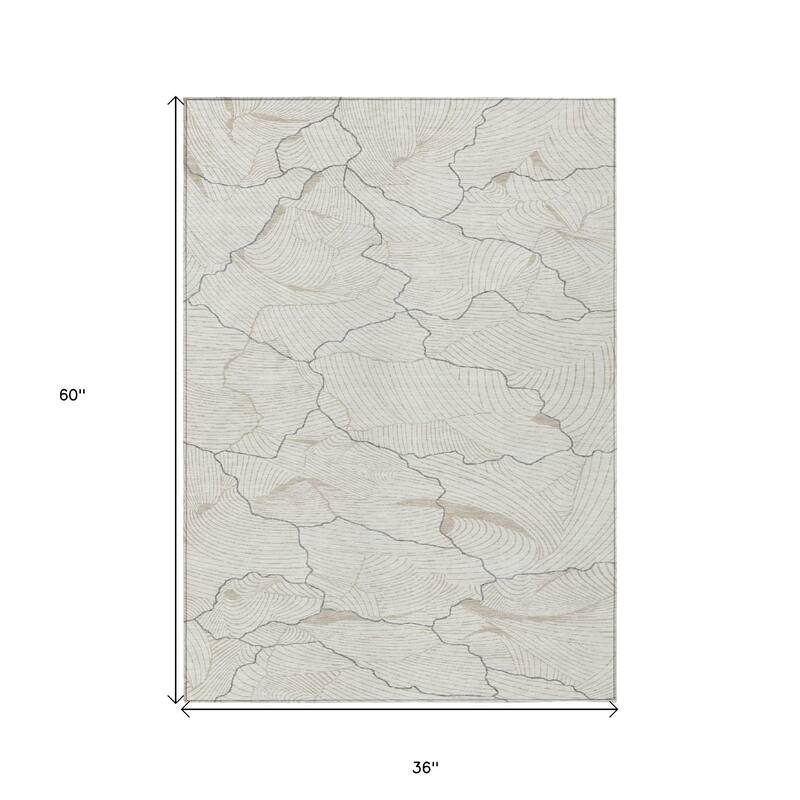 HomeRoots Abstract Transitional Rectangle Outdoor Rug