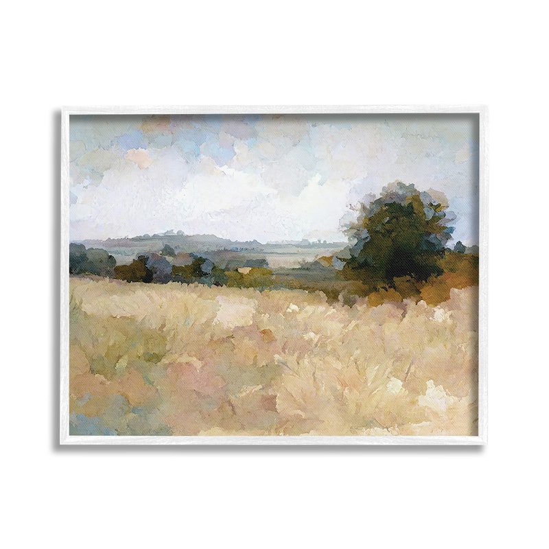 Stupell Beige Rural Field Framed Giclee Art Design By Gina Kelly