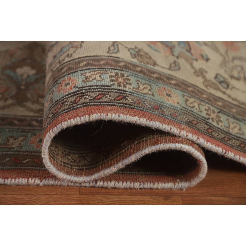 Hand Knotted Oriental 100% Wool Carpet Traditional All-Over Oranges & Rust Tabriz Area Rug - 13' 10'' X 10' 7''