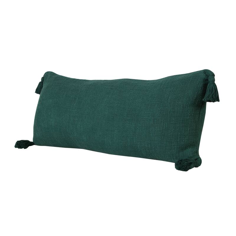 Sevita Solid Cotton Throw Pillow with Tassels