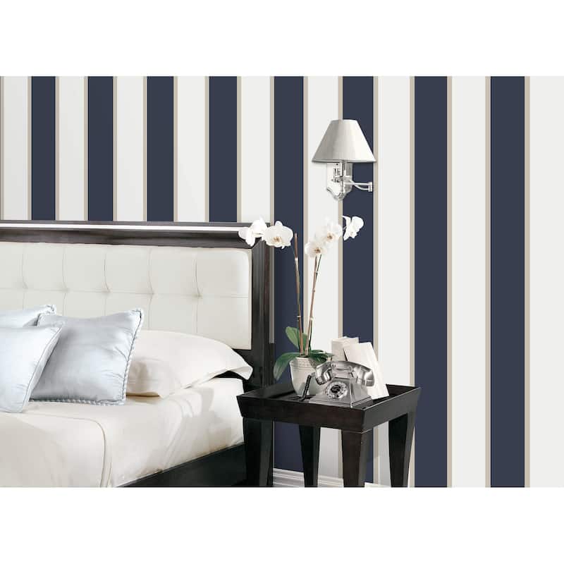 Galerie Wallcoverings Smart Stripes 2 Formal Stripe Vinyl on Non-Woven Matte Wallpaper Roll