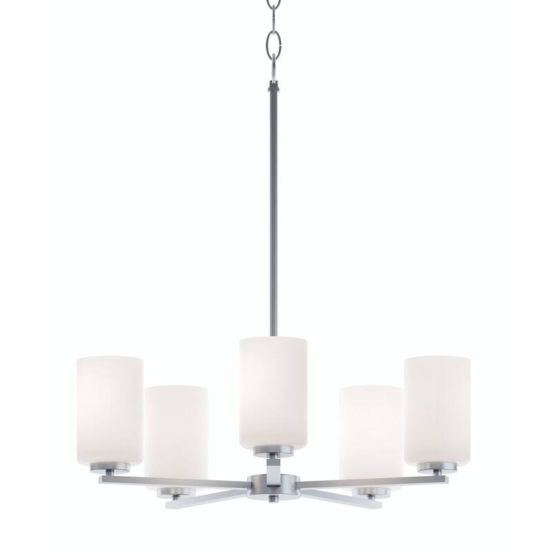 AFX LEOP24MB Leo 5 Light 24" Wide Pillar Candle Pendant - Satin Nickel