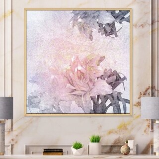 Designart "Vintage Pink Florals" Traditional Framed Canvas Wall Decor ...
