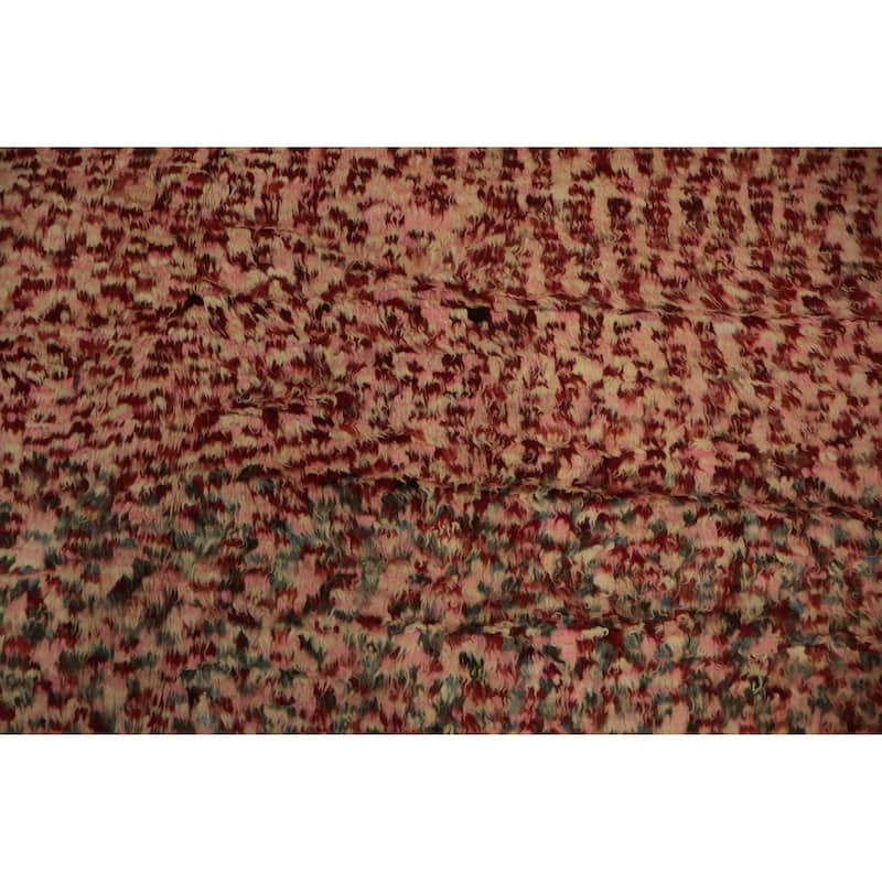 Hand Knotted Oriental 100% Wool Carpet Tribal Checkered Pink Moroccan Area Rug - 10' 7'' X 8' 5''