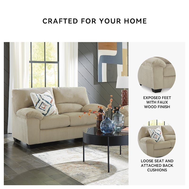 Signature Design by Ashley SimpleJoy Loveseat - 63"W x 38"D x 40"H