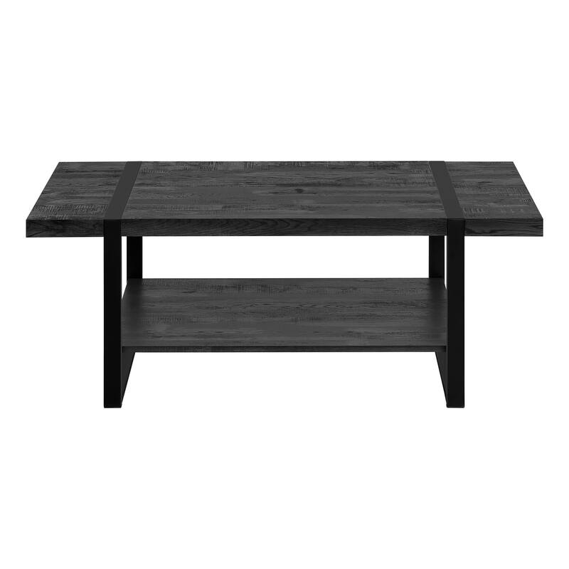 47 Inch Rectangular Coffee Table with Shelf for Living Room Storage - 47.25” x 23.75” x 17.75”