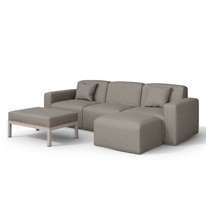 5-Piece Modular Sets Sectional Sofa Set Patio Conversation Sets