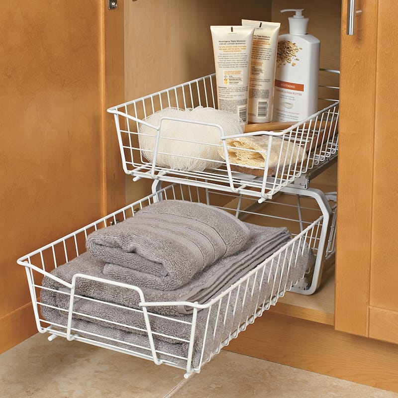 ClosetMaid White Finish 12-inch Two-Tier Pull Out Cabinet Organizer