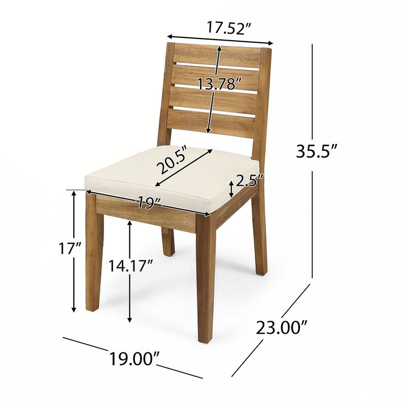 Outdoor Armless Dining Chair(Set of 2)