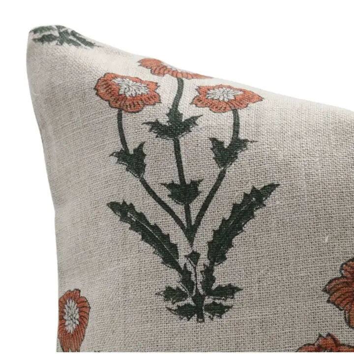 Decorative Hand Block Printed Thick Linen Pillow Cover by Fabdivine- Amitabh