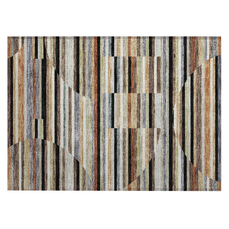 Machine Washable Indoor/ Outdoor Modern Cokedale Chantille Rug