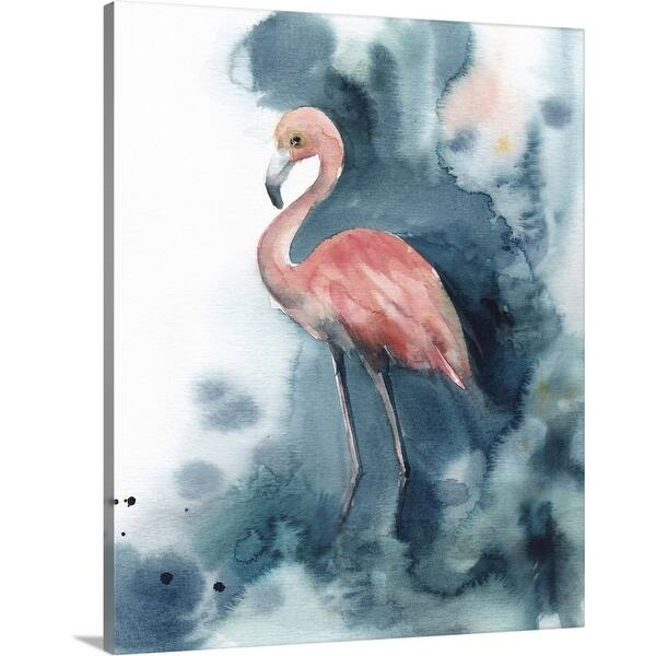 Shop Pink And Blue Flamingo Canvas Wall Art Overstock 21004945