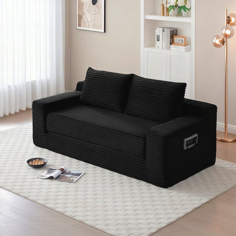 Foam Cloud Loveseat Sofa, 2 in 1 Convertible Folding Couch Bed