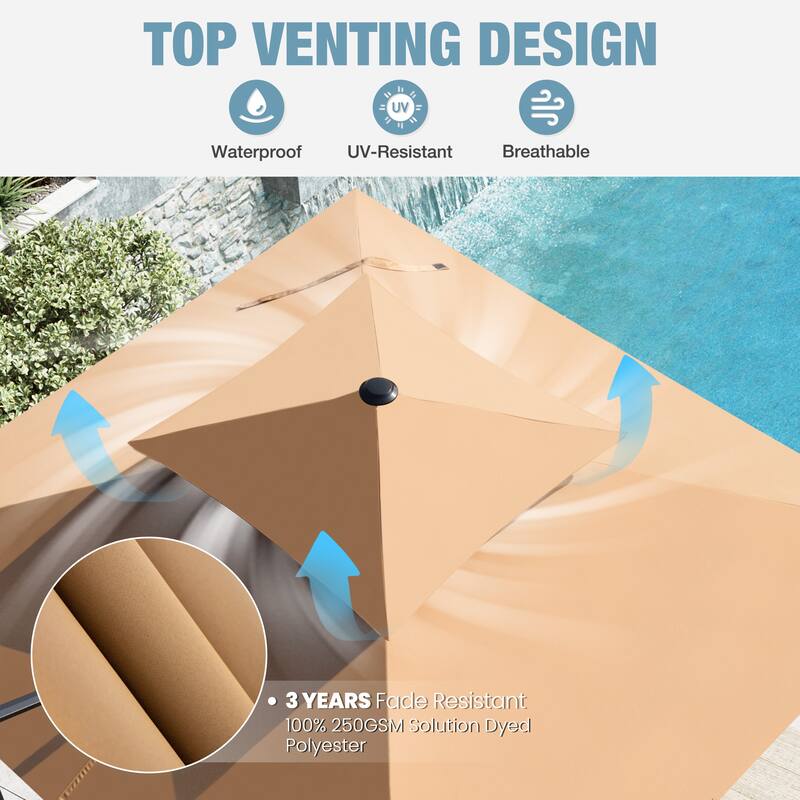 VredHom 10x10 FT Outdoor Patio Cantilever Offset Umbrella 360 degrees Rotation